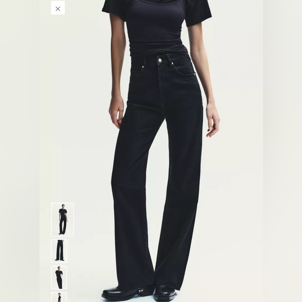 Zara Black Washed Denim Jeans